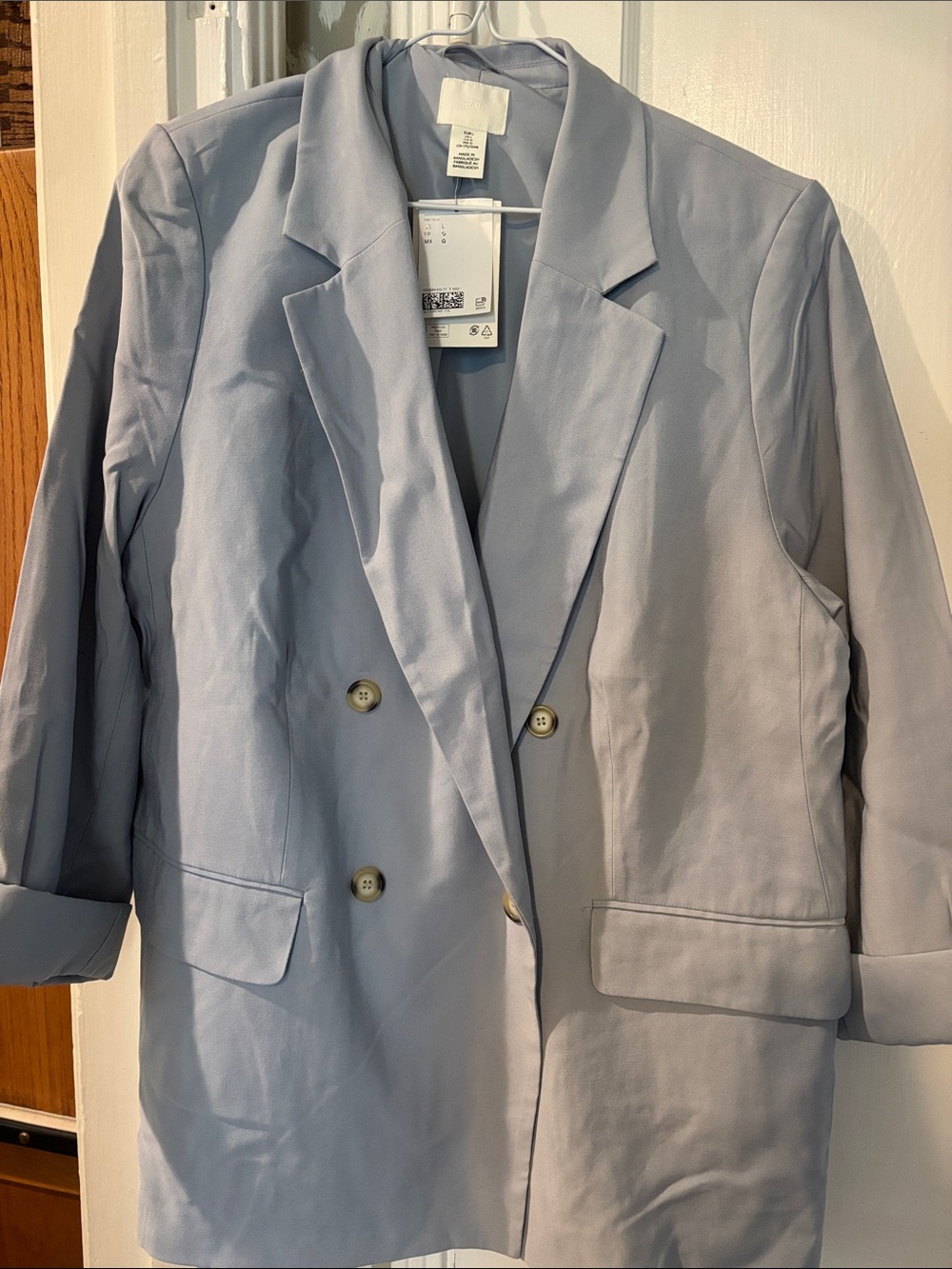 H&M Light Blue Double-Breasted Women's Blazer